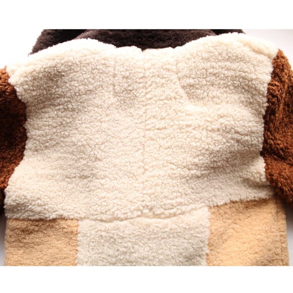 A.L.C. Stefan Faux Fur Shearling Patchwork Coat / XS / Brown Multi Teddy Sherpa - Picture 9 of 11